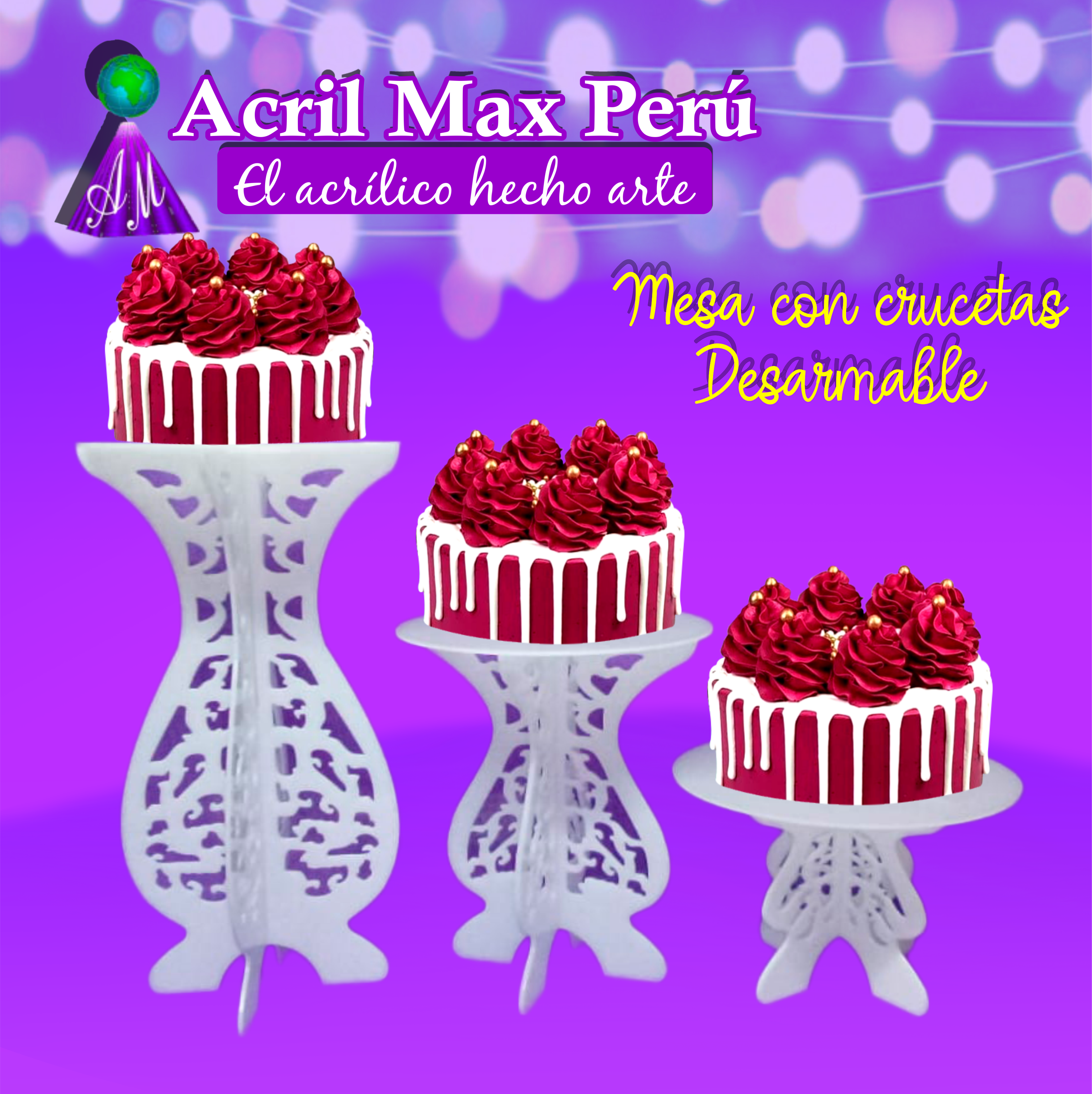 mesa con crucetas desarmable
